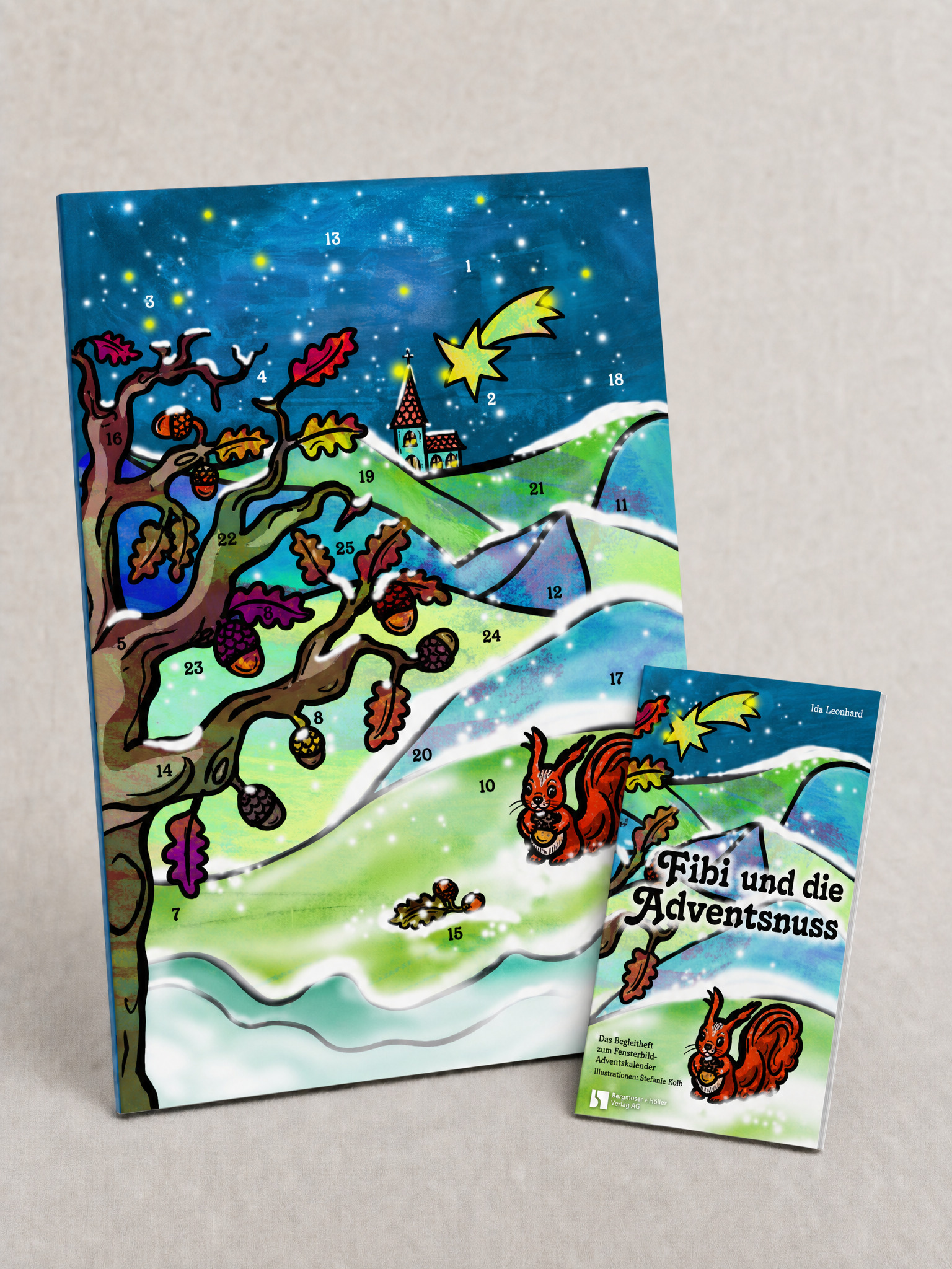 Fibi und die Adventsnuss - Fensterbild-Adventskalender