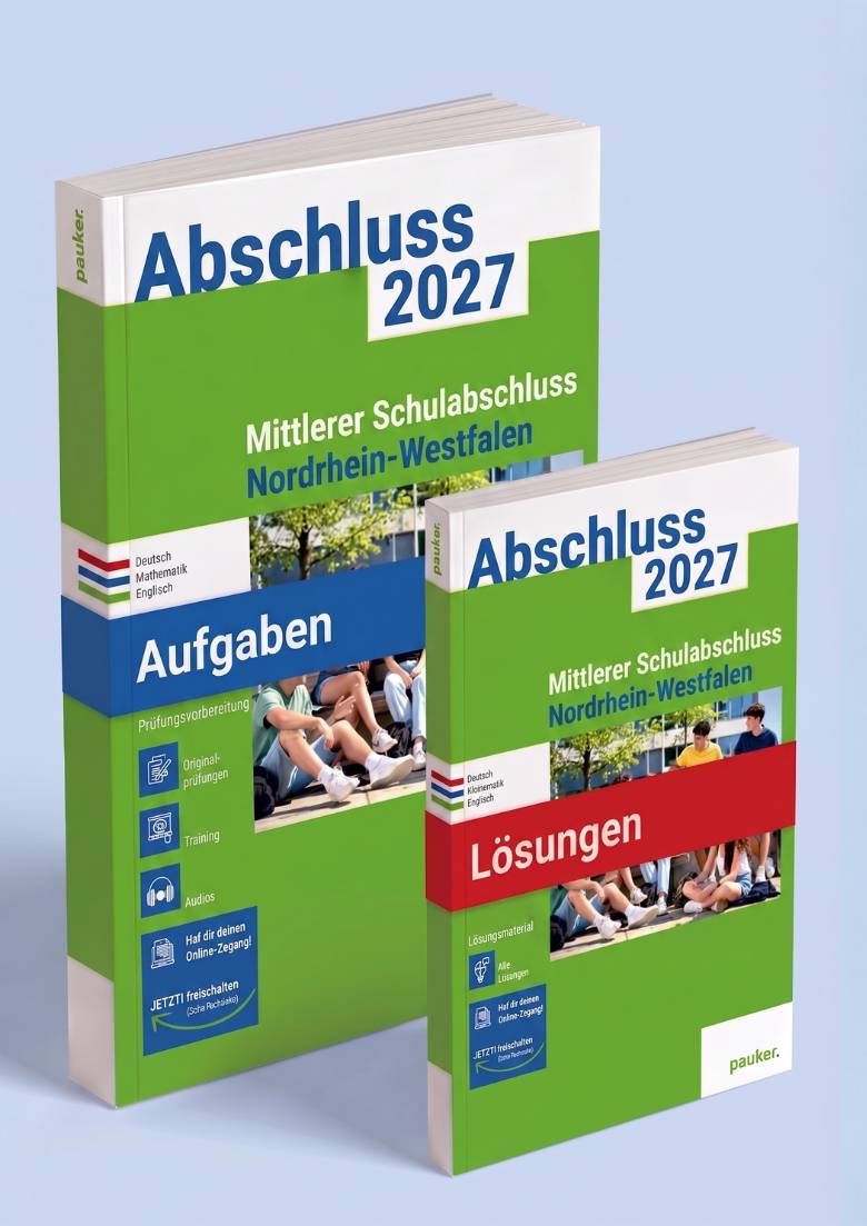 Prüfungsvorbereitungen für MSA Realschule Nordrhein-Westfalen | 3-Fächer-Kombi - Prüfungsvorbereitung Nordrhein-Westfalen