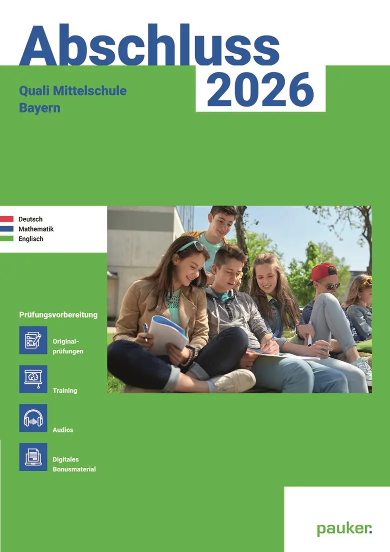 Deutsch, Mathe und Englisch - Quali 9 - Mittelschule - Prüfungsvorbereitung Bayern