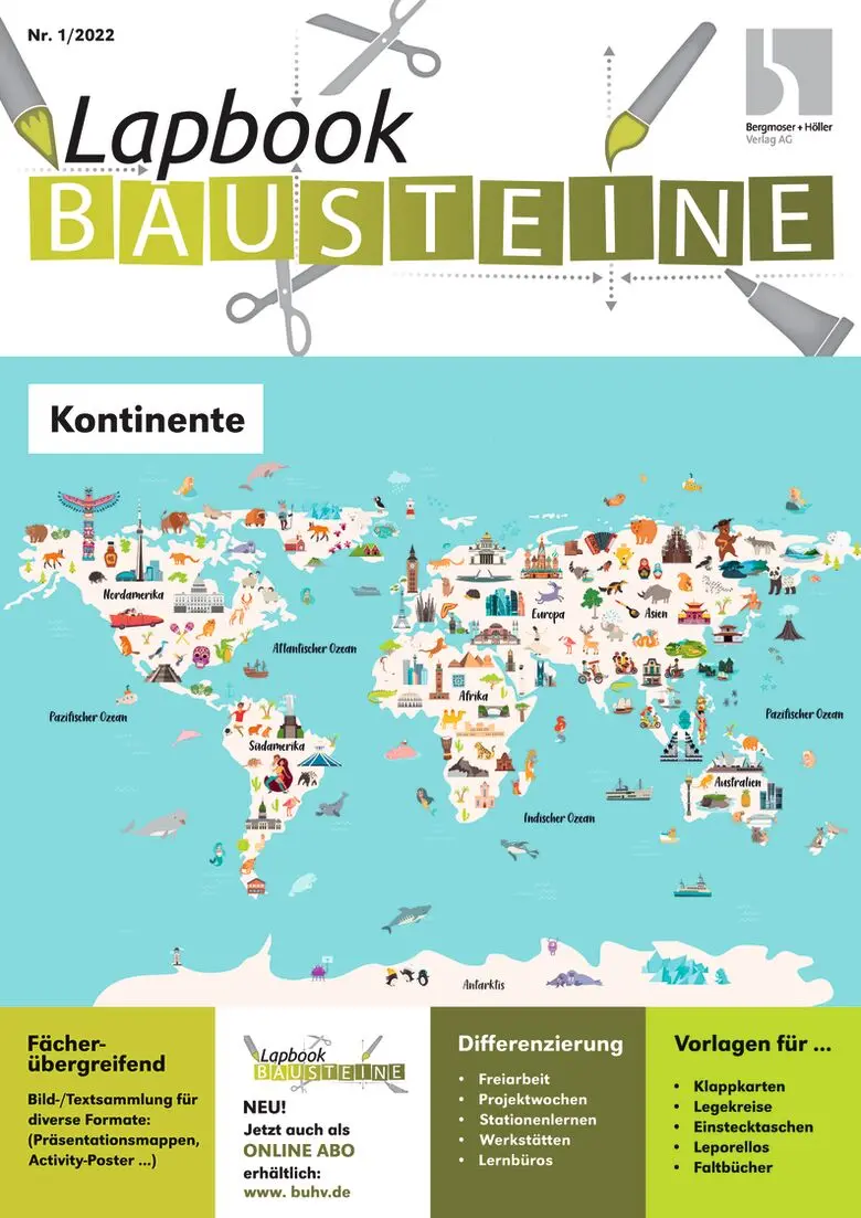 Kontinente - Lapbook Bausteine