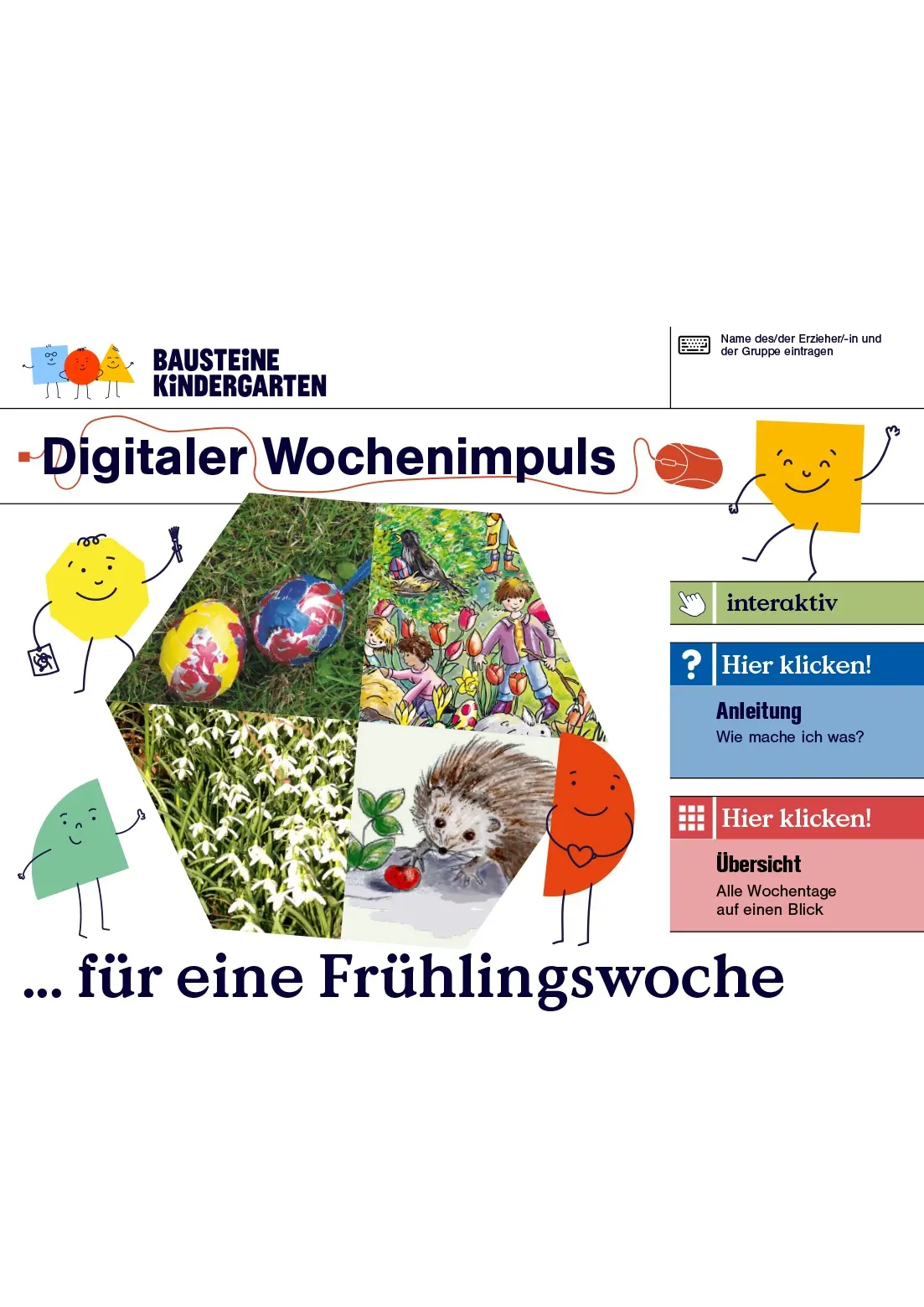 Frühlingswoche - Bausteine Kindergarten digitale Wochenimpulse