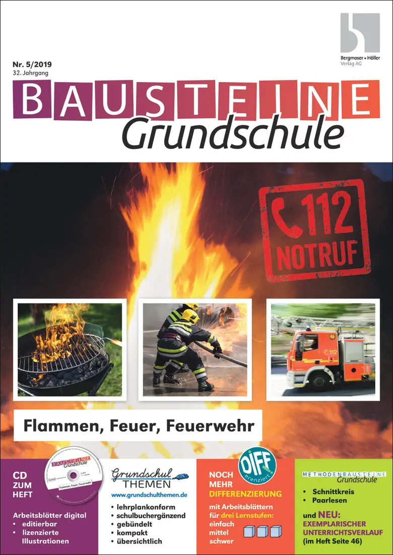 Flammen, Feuer, Feuerwehr - Bausteine Grundschule