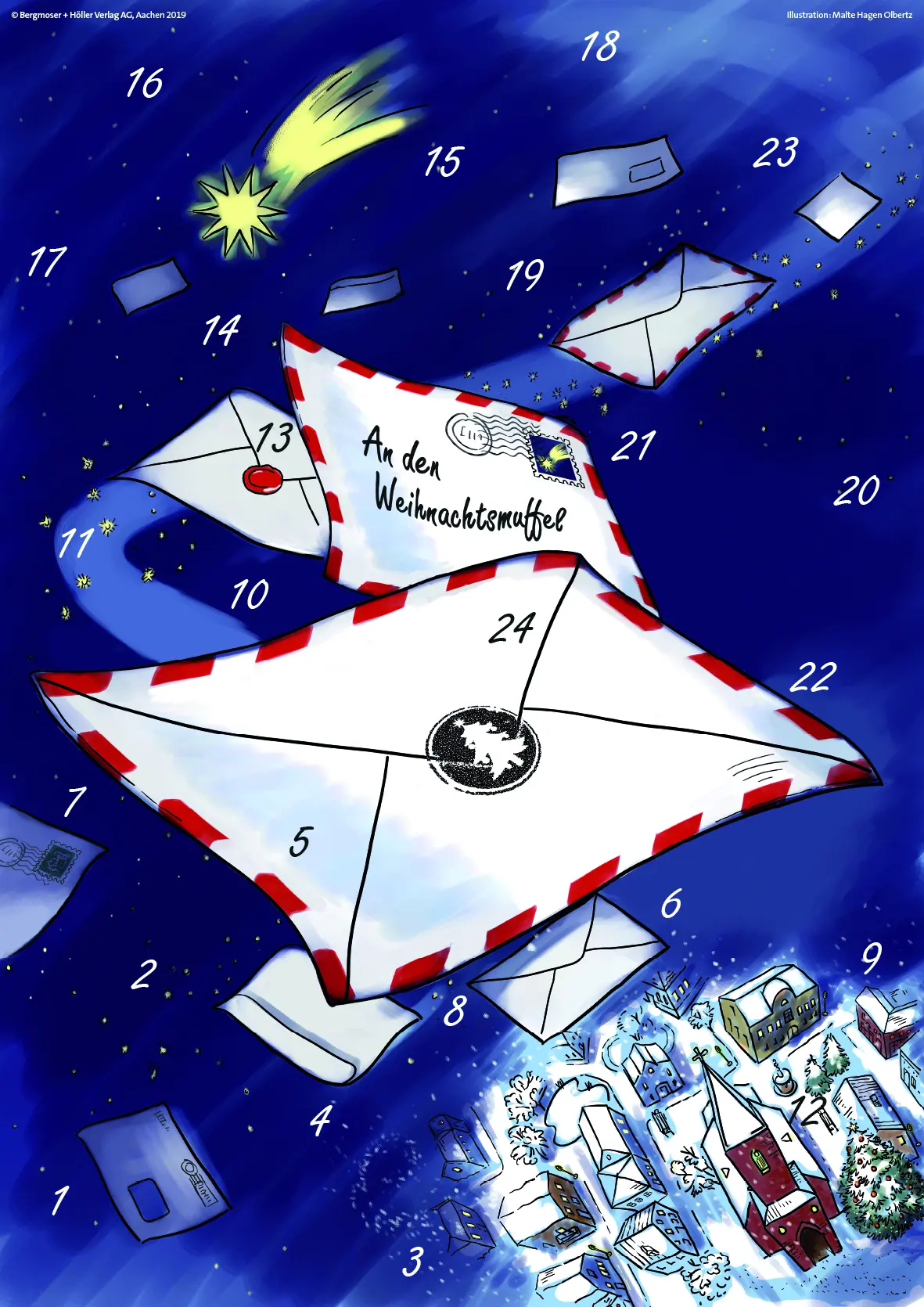 Briefe an den Weihnachtsmuffel - Fensterbild-Adventskalender