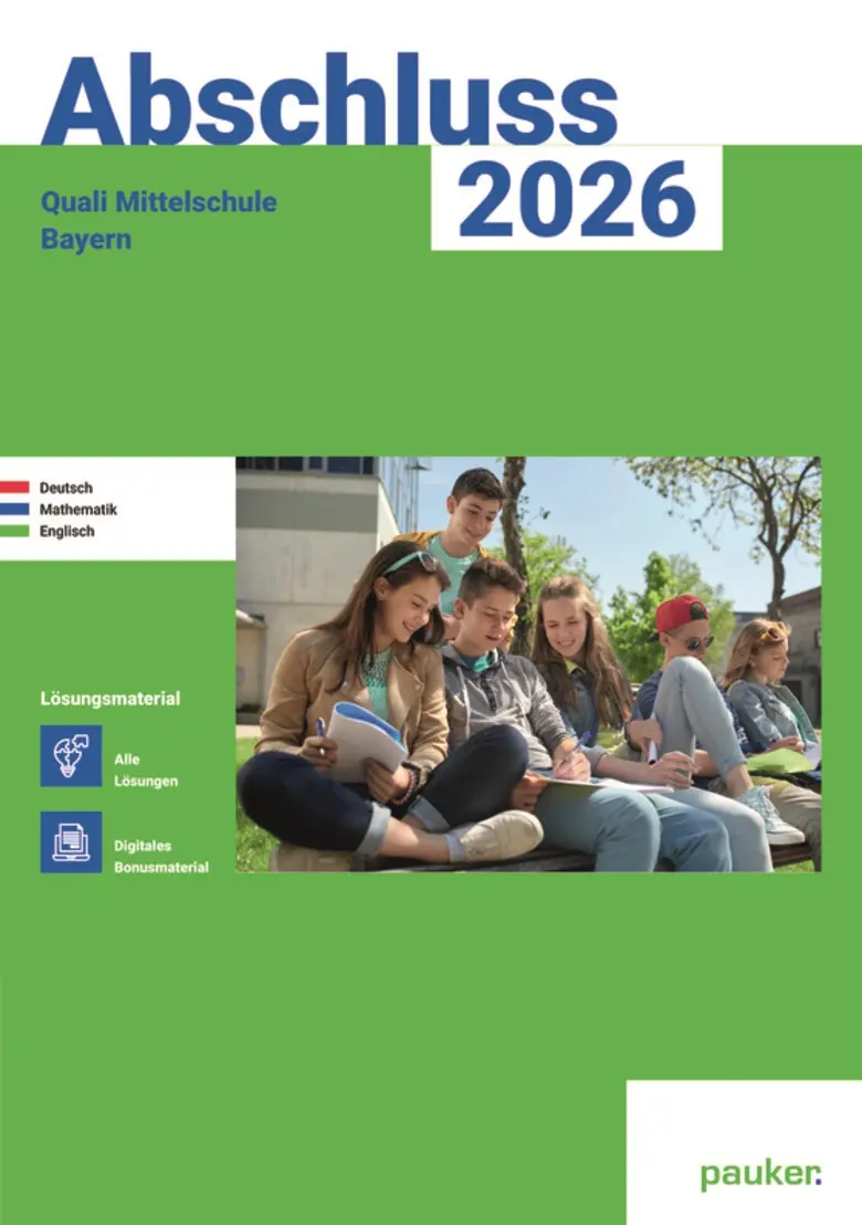 Deutsch, Mathe und Englisch - Quali 9 - Mittelschule - Lösungsband - Prüfungsvorbereitung Bayern
