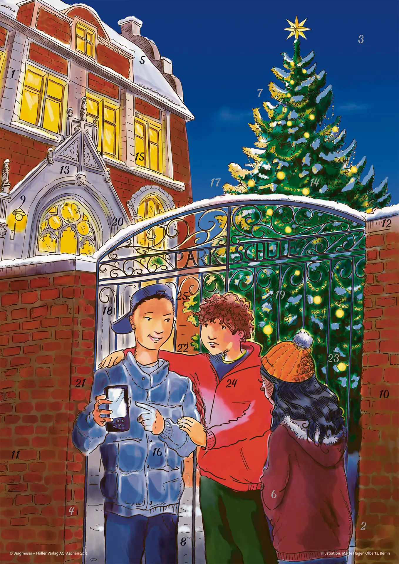 Tom im Weihnachtsnetz - Fensterbild-Adventskalender