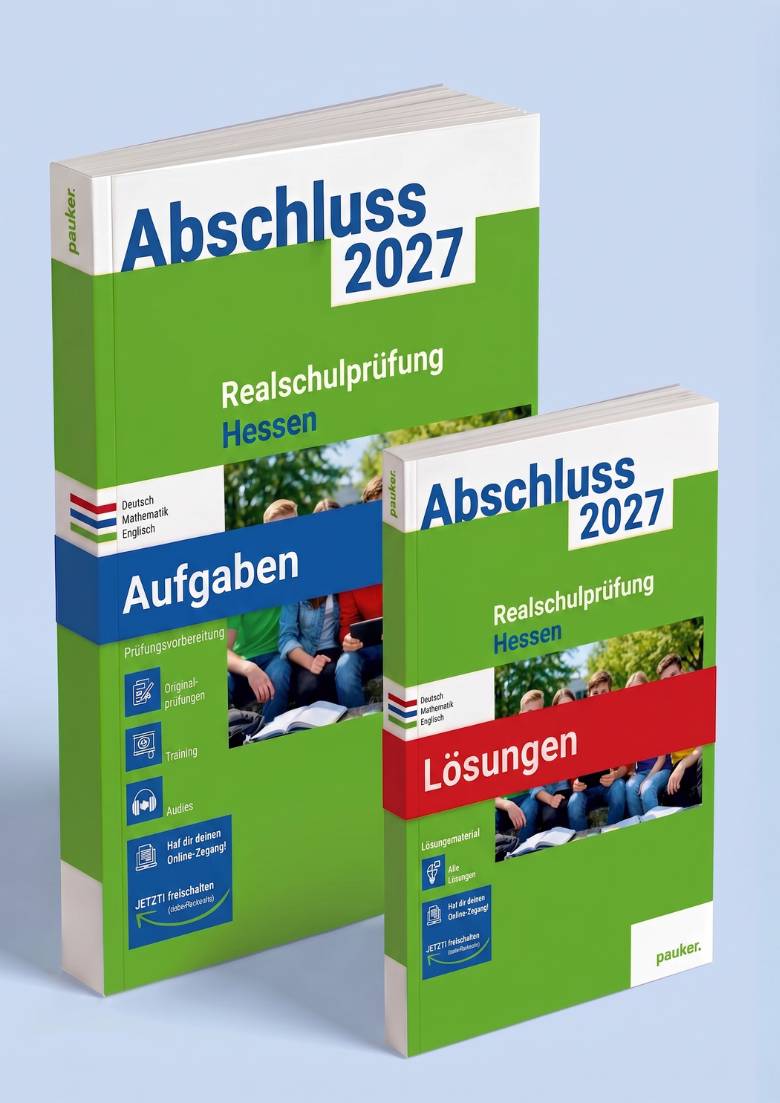 Realschulprüfung Hessen Aufgaben + Lösungen | 3-Fächer-Kombi - Prüfungsvorbereitung Hessen