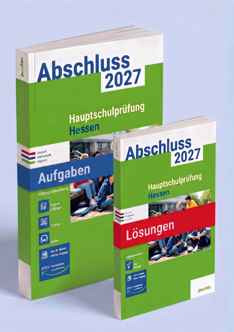 Hauptschulprüfung Hessen Aufgaben + Lösungen | 3-Fächer-Kombi - Prüfungsvorbereitung Hessen