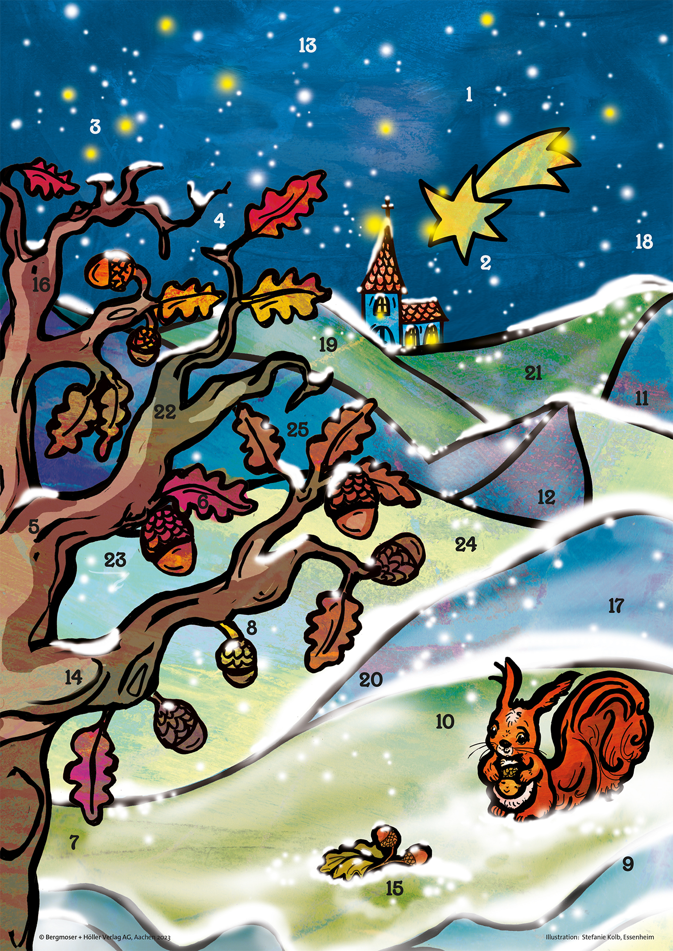 Fibi und die Adventsnuss - Fensterbild-Adventskalender