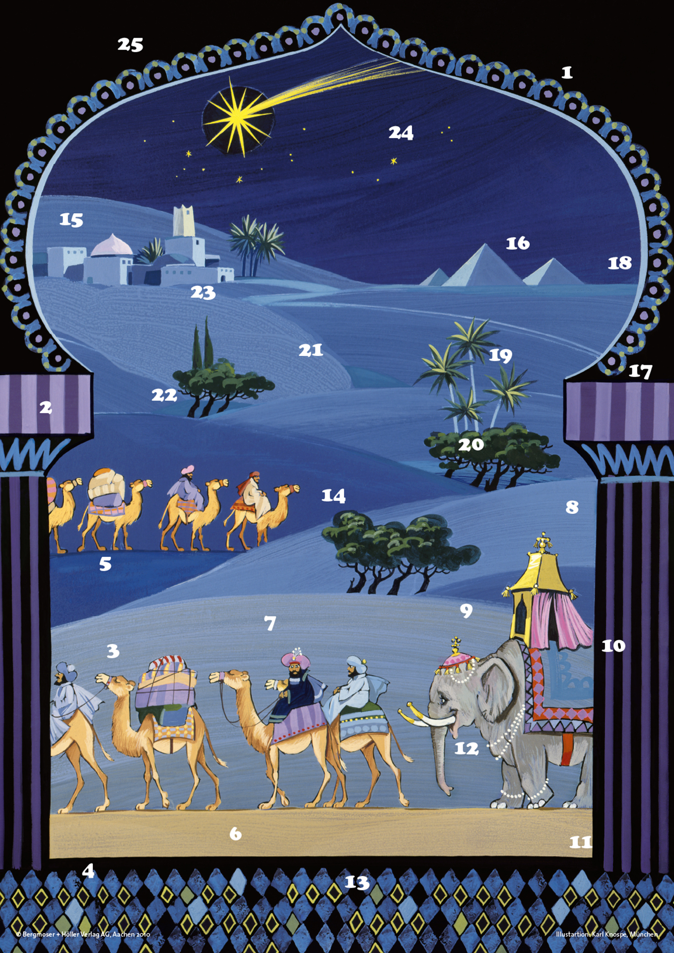 Die Karawane der Könige - Fensterbild-Adventskalender