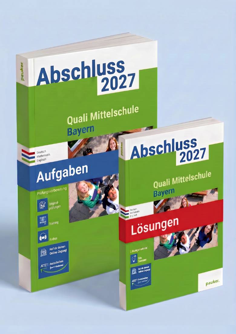 Quali 9 Mittelschule Bayern | Aufgaben + Lösungen | 3-Fächer-Kombi - Prüfungsvorbereitung Bayern