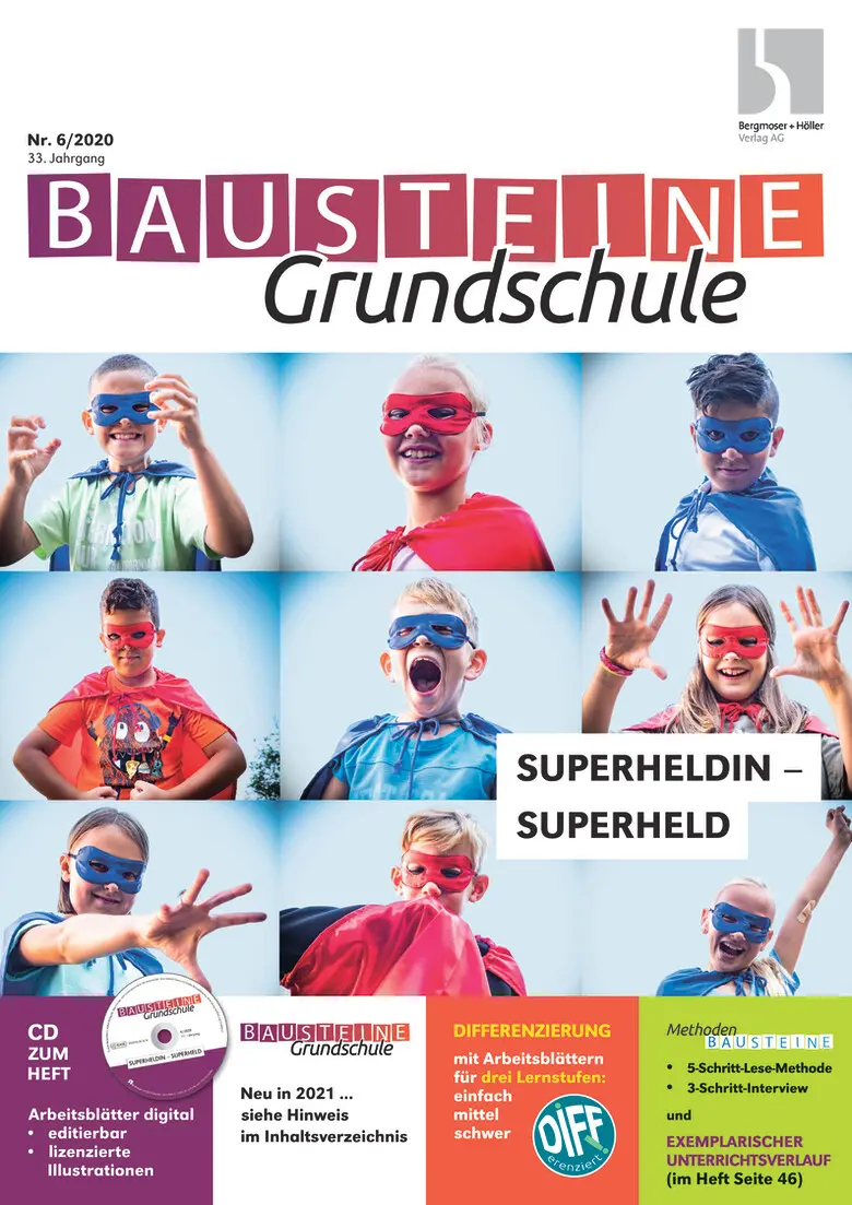 Superheldin - Superheld - Bausteine Grundschule