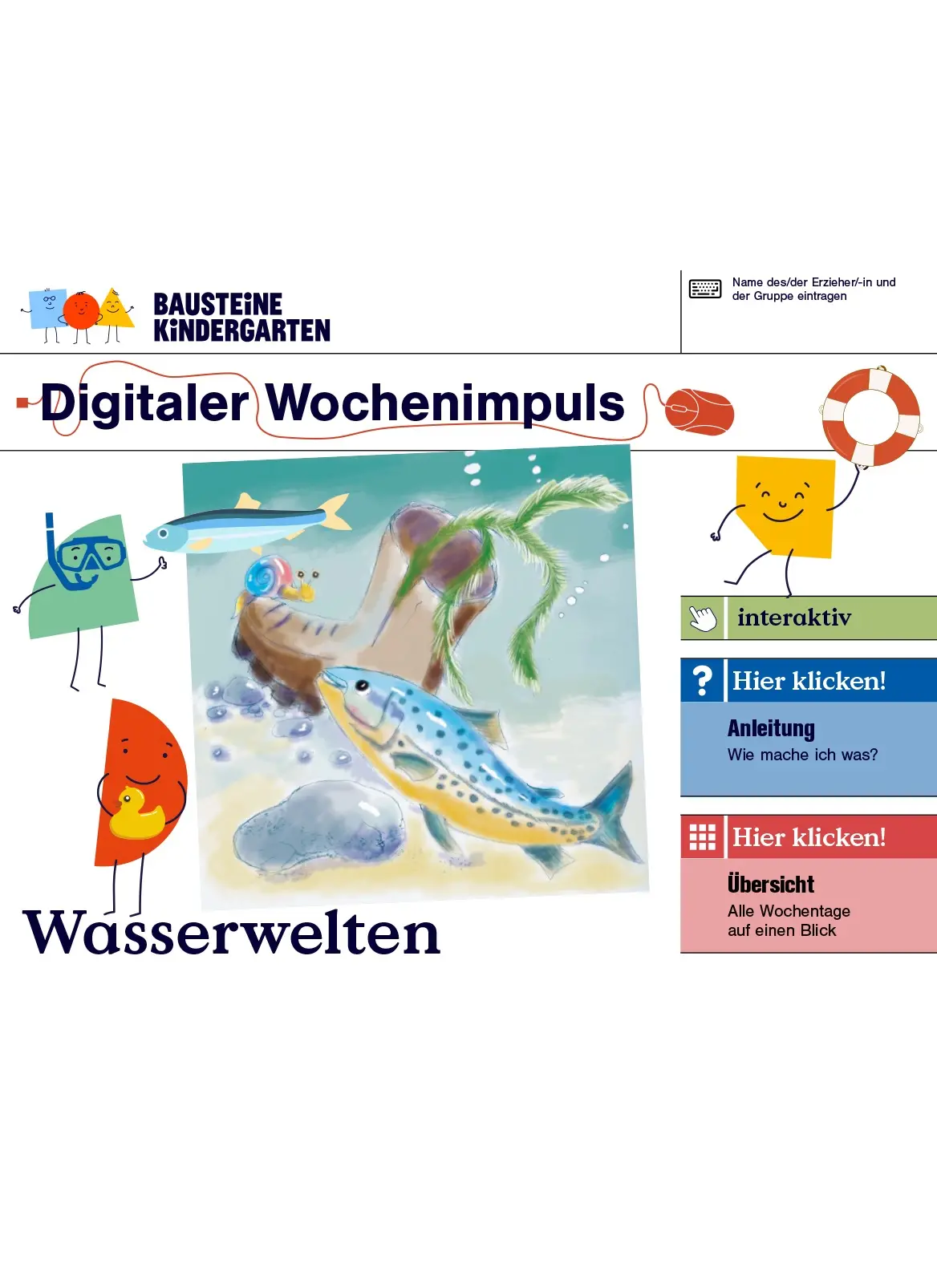 Wasserwelten - Bausteine Kindergarten digitale Wochenimpulse