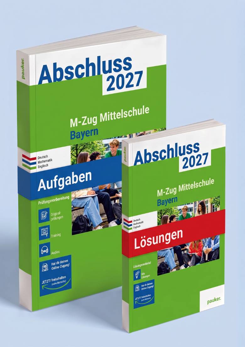 M-Zug 10 Mittelschule Bayern Aufgaben + Lösungen | 3-Fächer-Kombi - Prüfungsvorbereitung Bayern