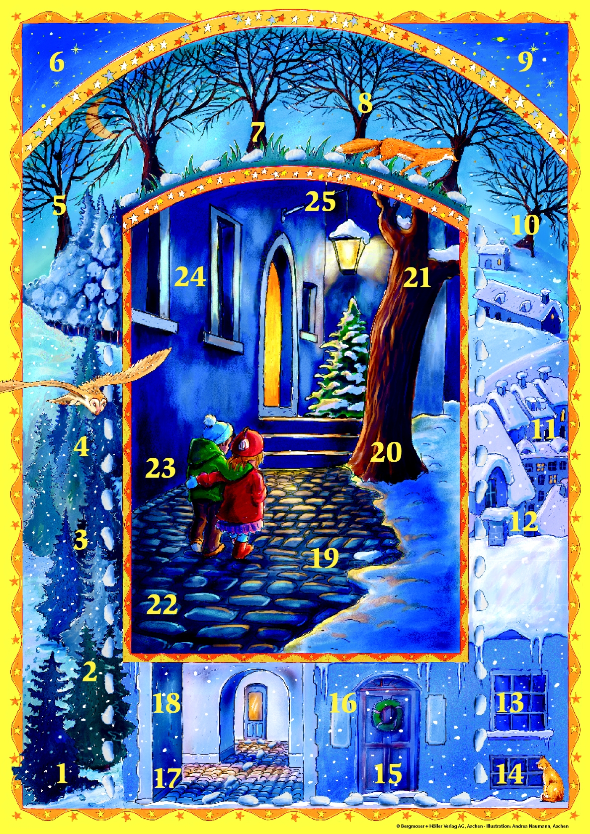 Advents-Kiesel auf dem Weihnachtsweg - Fensterbild-Adventskalender