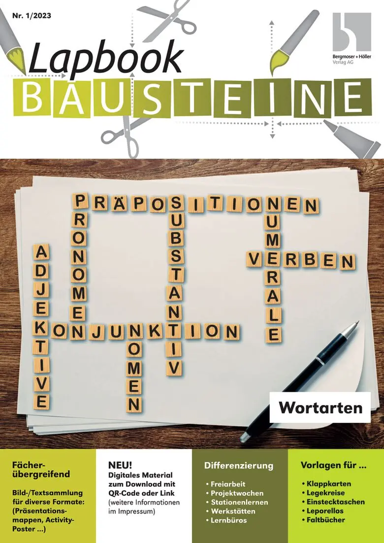 Wortarten - Lapbook Bausteine