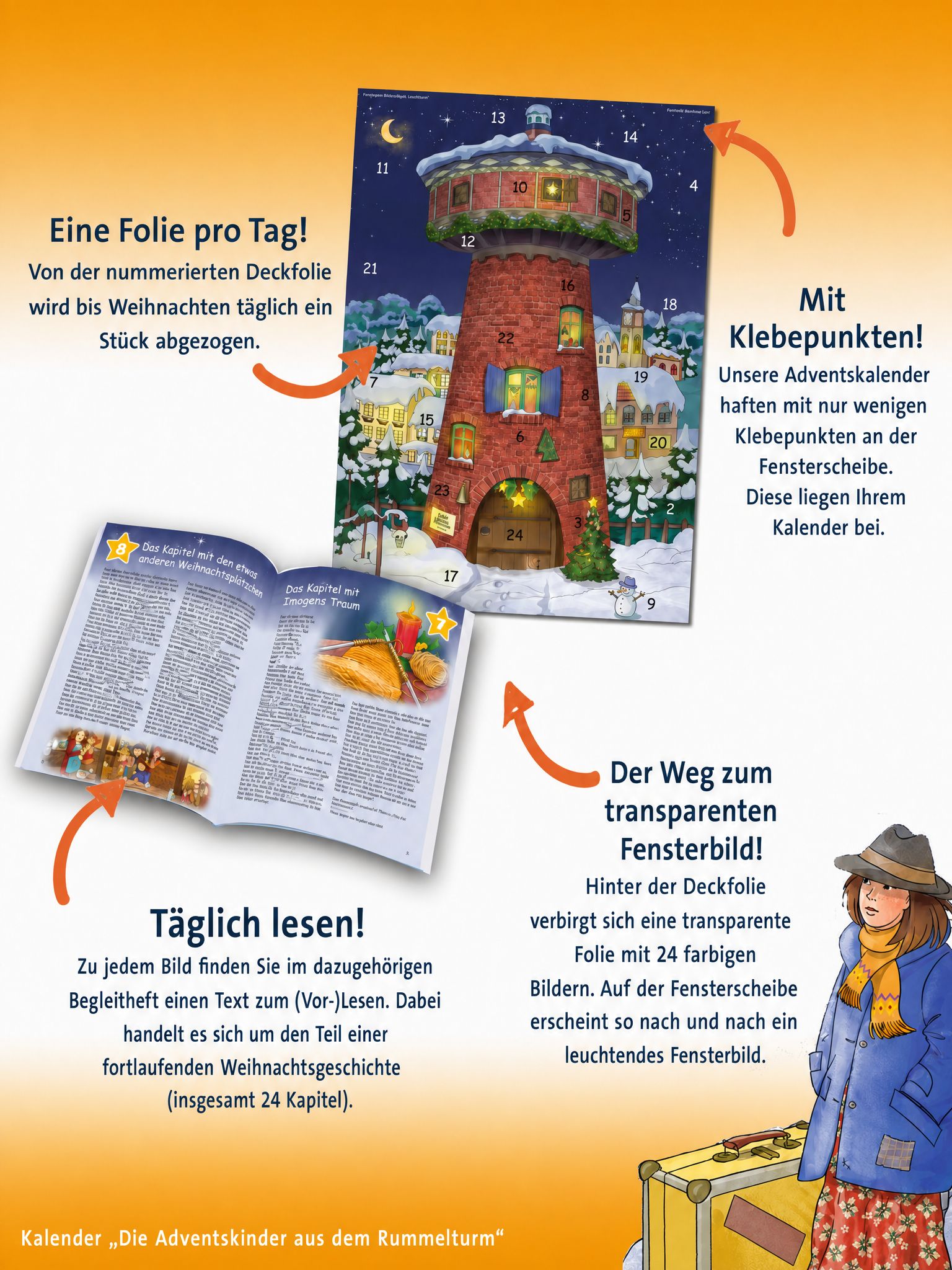 Bartholo, das Adventsgespenst - Fensterbild-Adventskalender