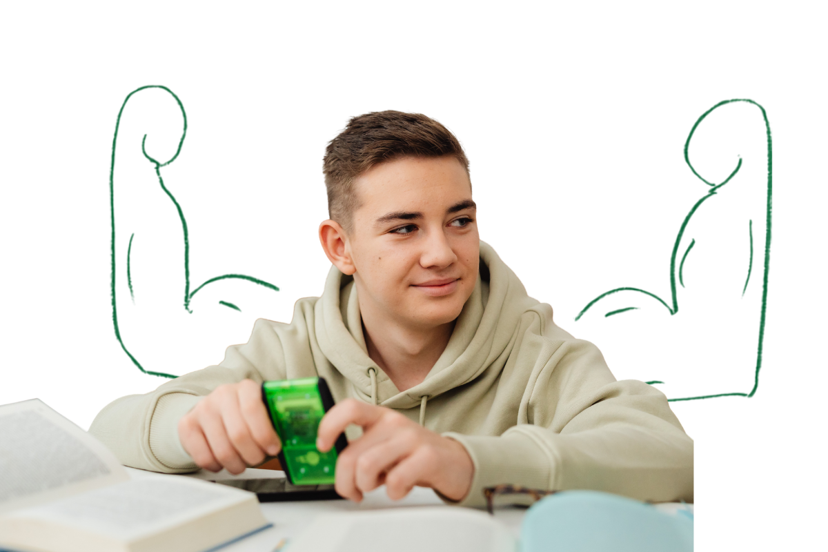 Lehrerin illustrierte starke Arme