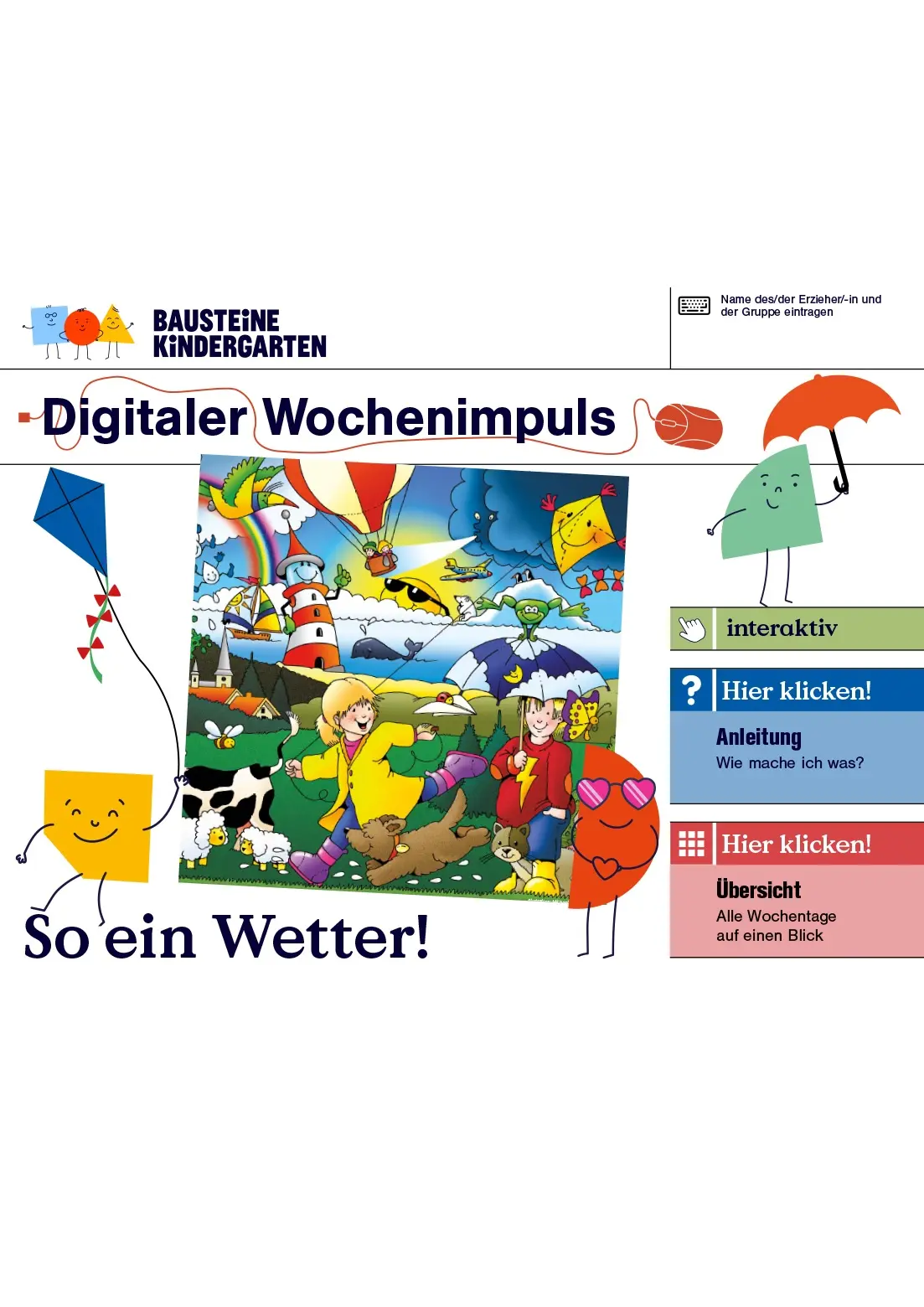 So ein Wetter! - Bausteine Kindergarten digitale Wochenimpulse