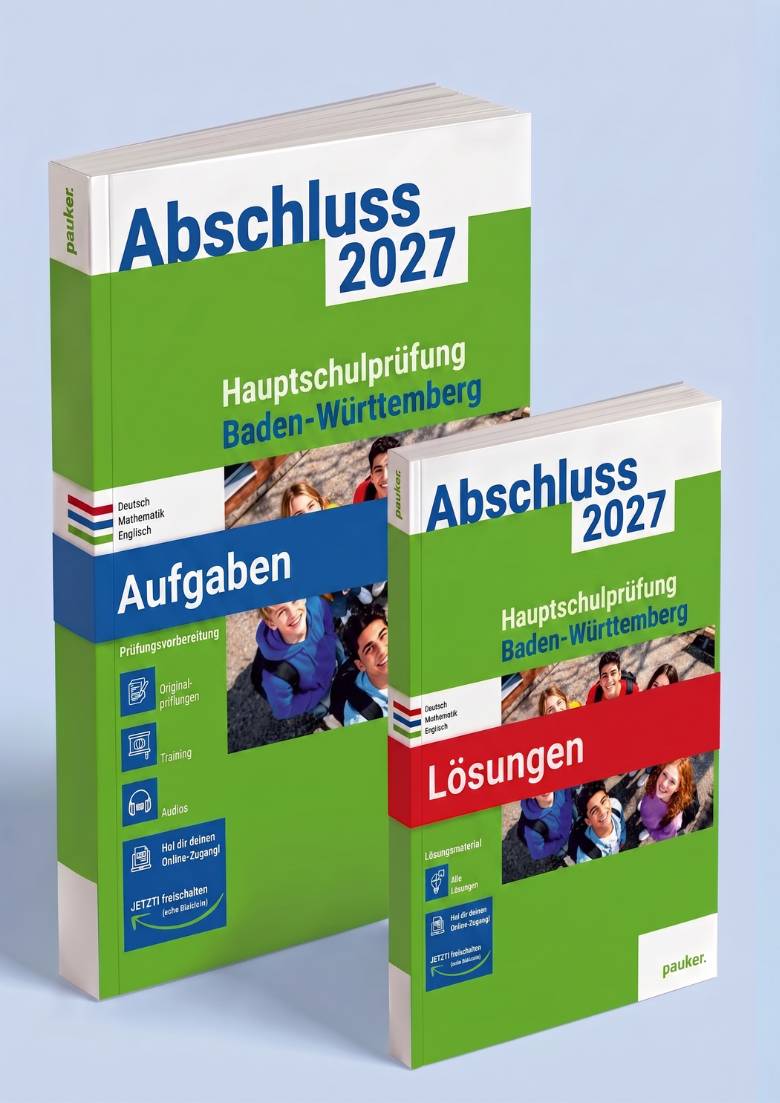  Hauptschulprüfung Baden-Württemberg | Aufgaben + Lösungen | 3-Fächer-Kombi - Prüfungsvorbereitung Baden-Württemberg